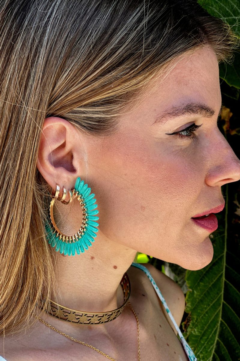 Pendientes Turquesa Circulo