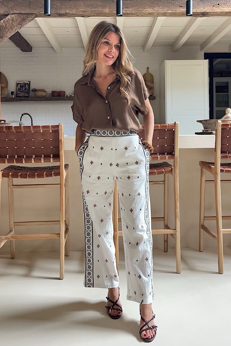Camisa Marron Saten
