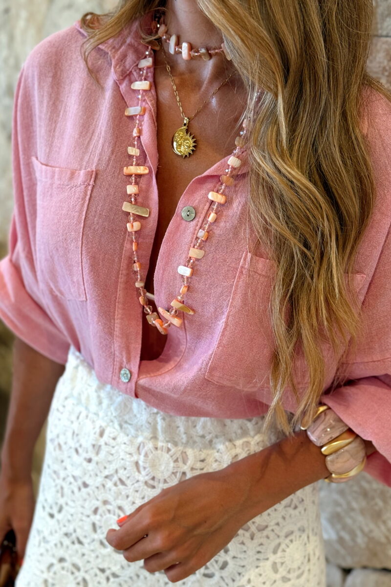 Camisa Rosa Palo Cotton