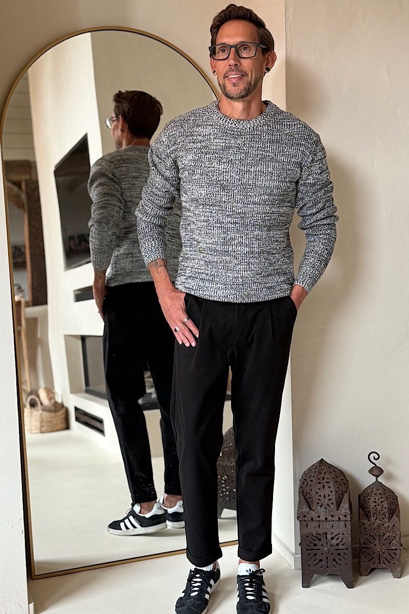 Jersey Negro Jaspeado Man