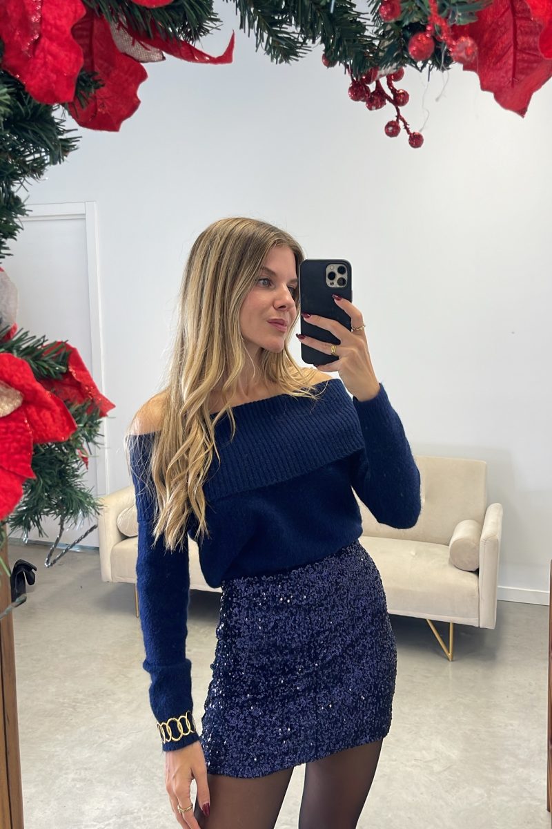 Falda Azul Lentejuelas