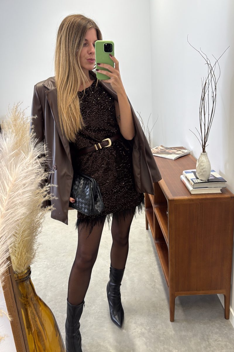 Vestido Marron Shine