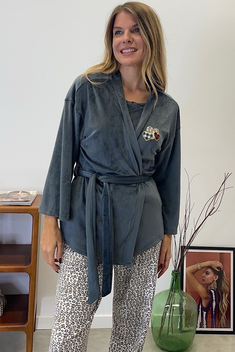 Pijama Gris Plomo Coret