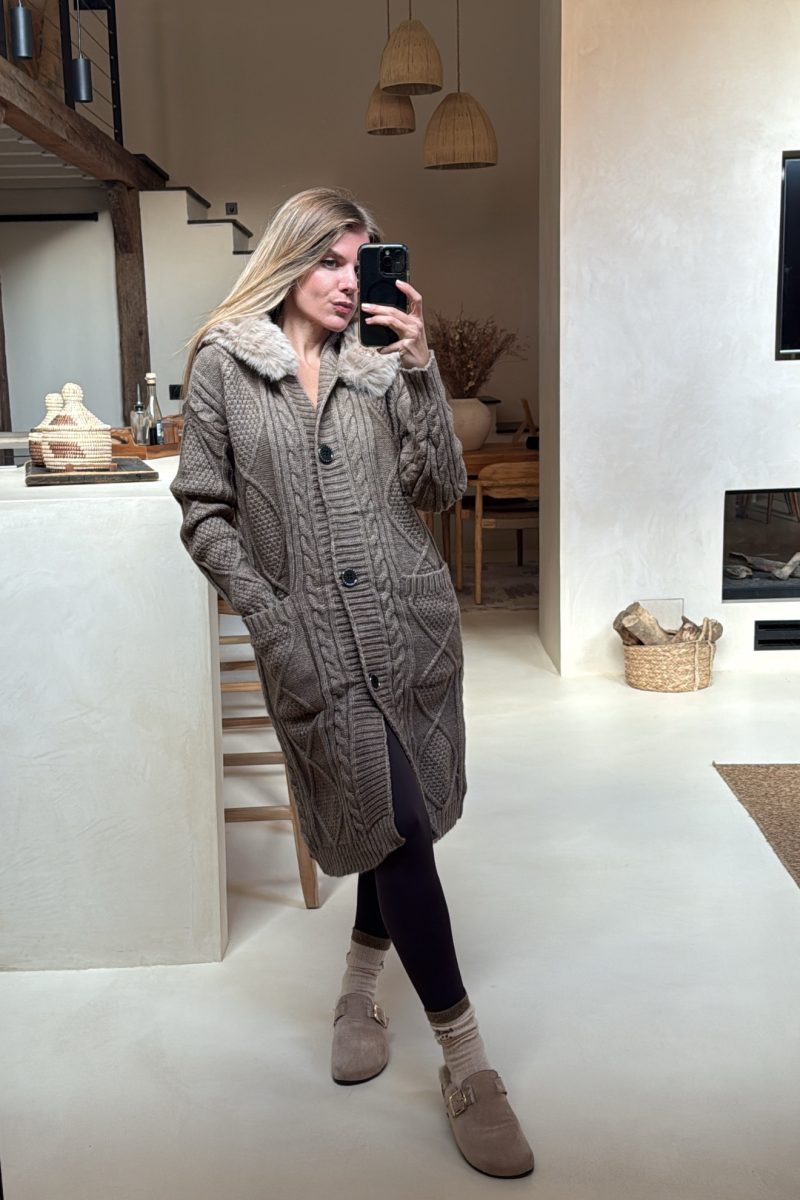 Cardigan Taupe Winter
