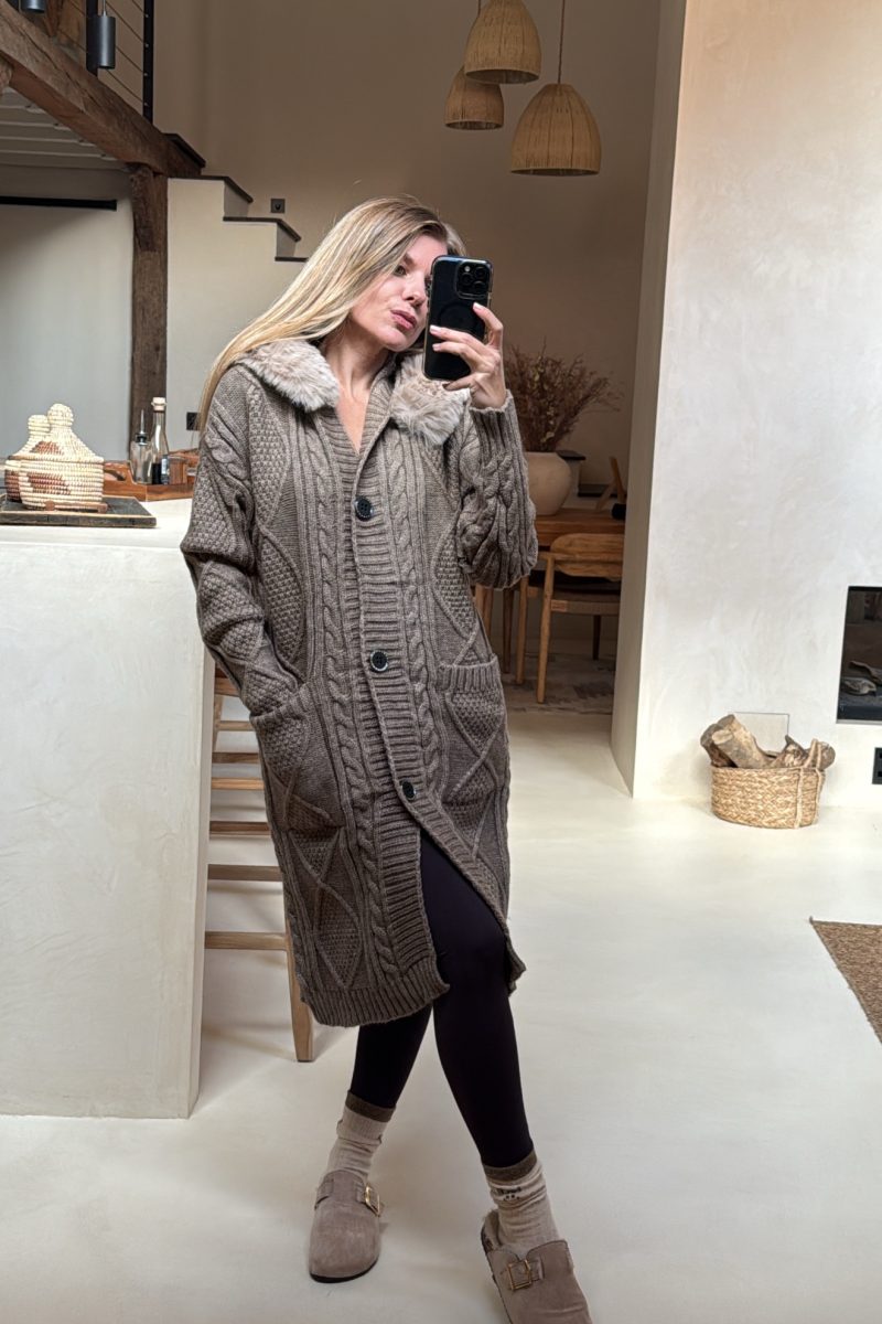 Cardigan Taupe Winter