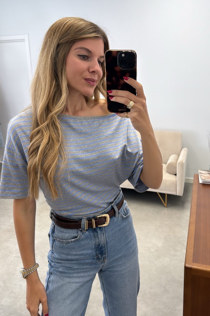 Camiseta Celeste Frunce