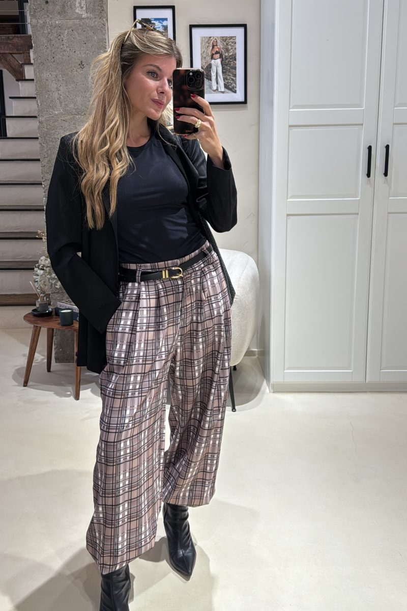 Pantalon Beige Cuadros