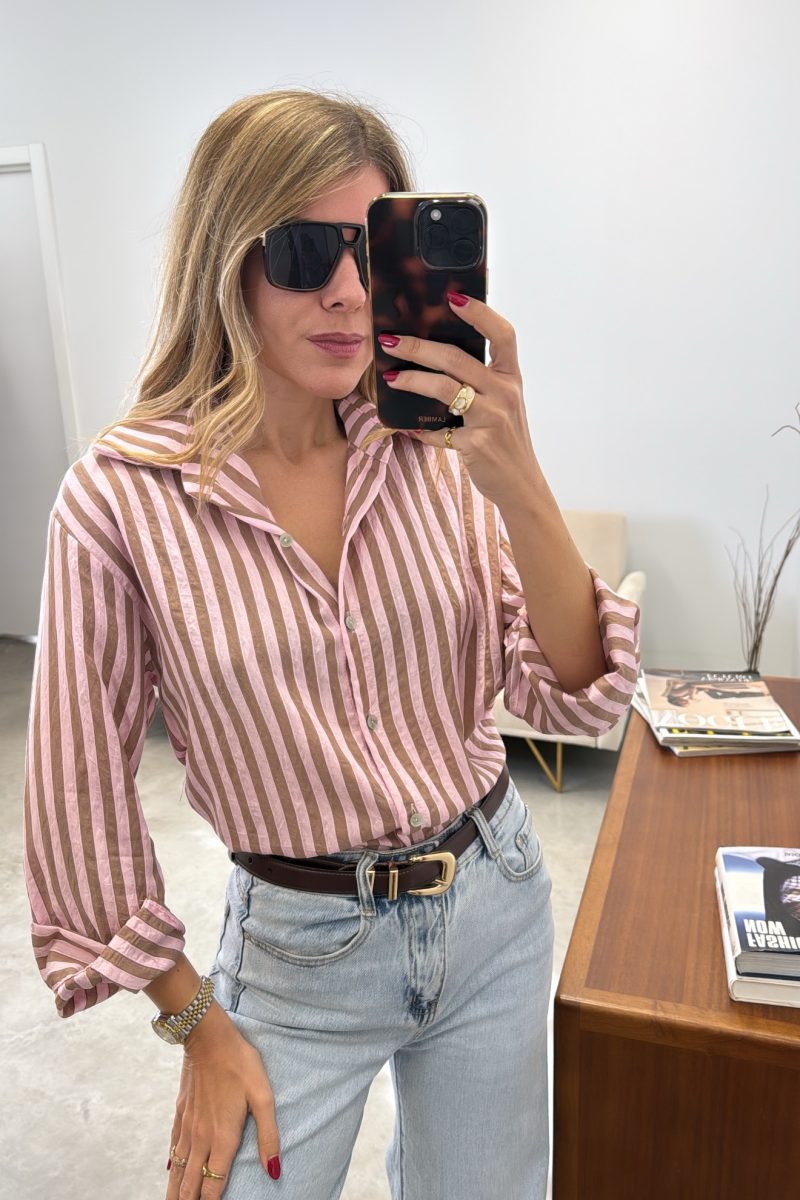 Camisa Rayas Rosa Giselle