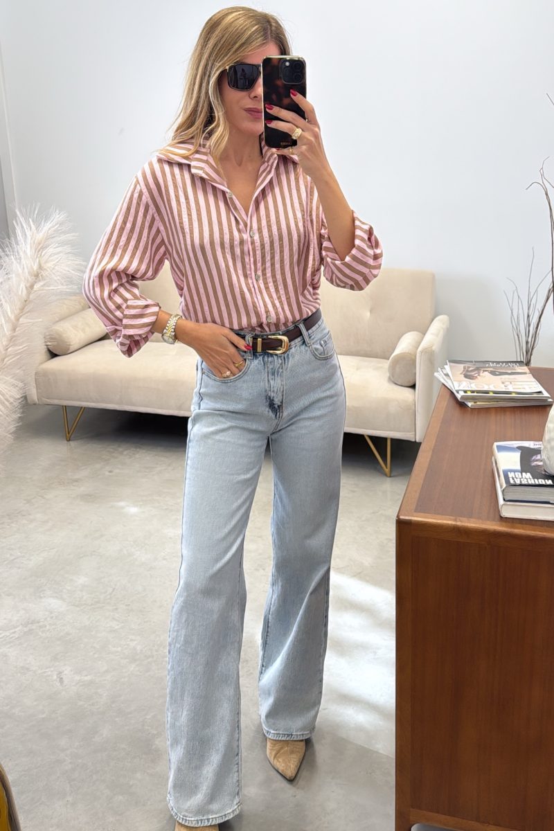Camisa Rayas Rosa Giselle