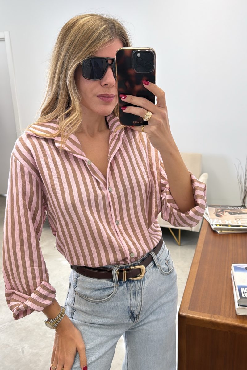 Camisa Rayas Rosa Giselle