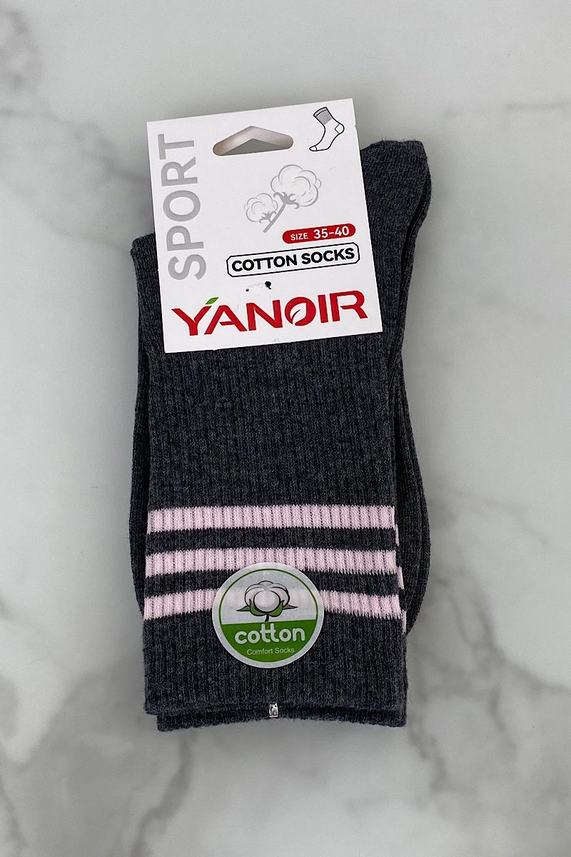 Calcetin Grey and Pink Stripes
