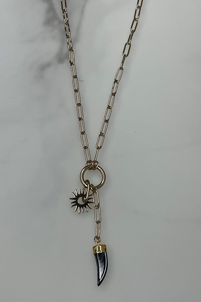 Collar Negro Cuerno