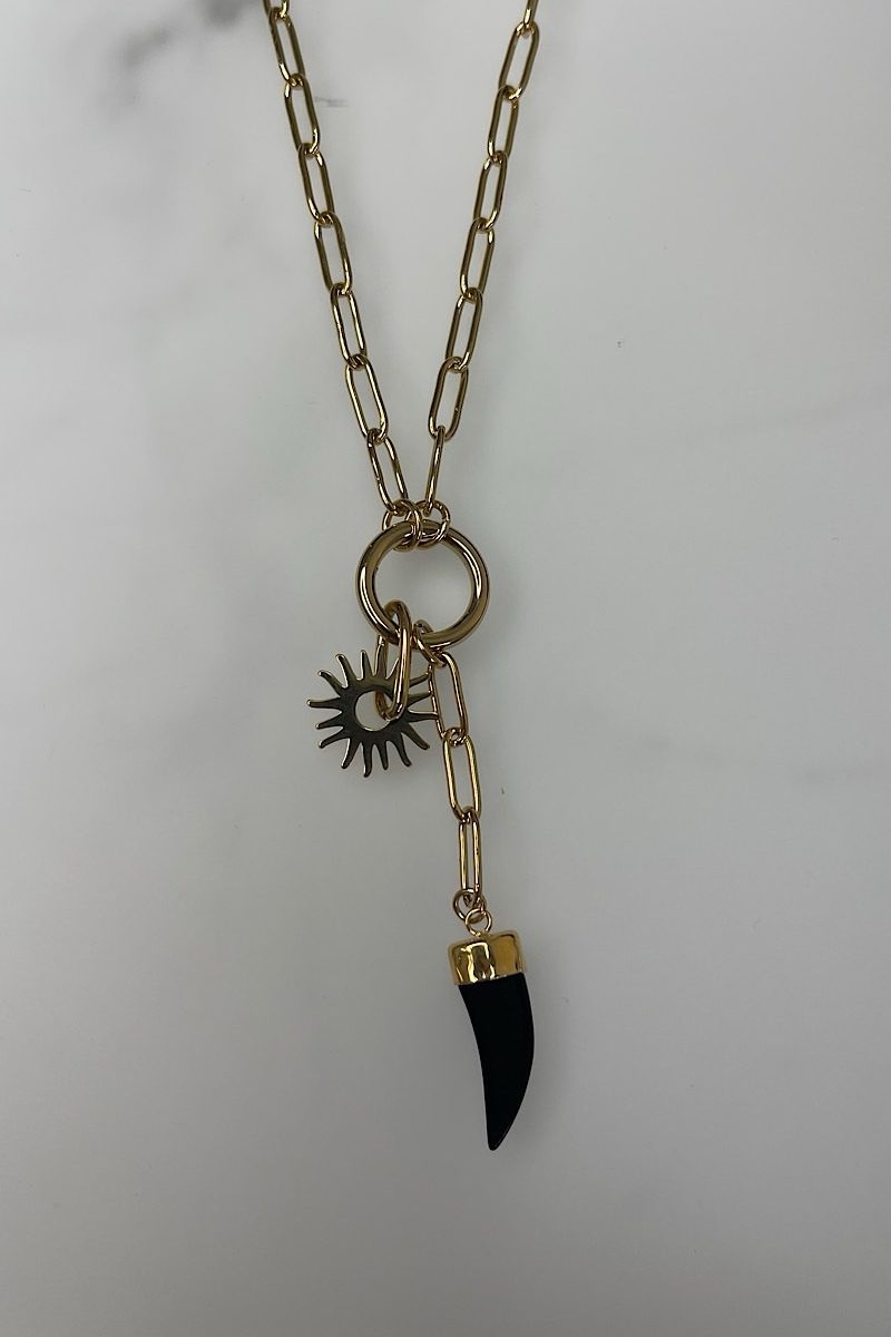 Collar Negro Cuerno