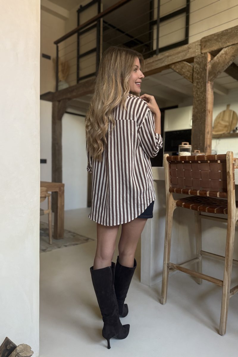Camisa Rayas Marron Giselle
