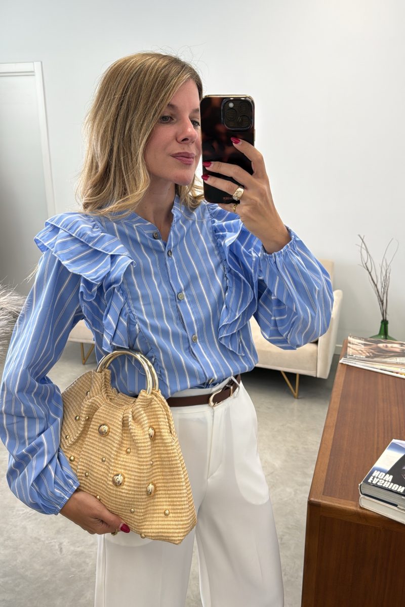 Camisa Blue Volantes