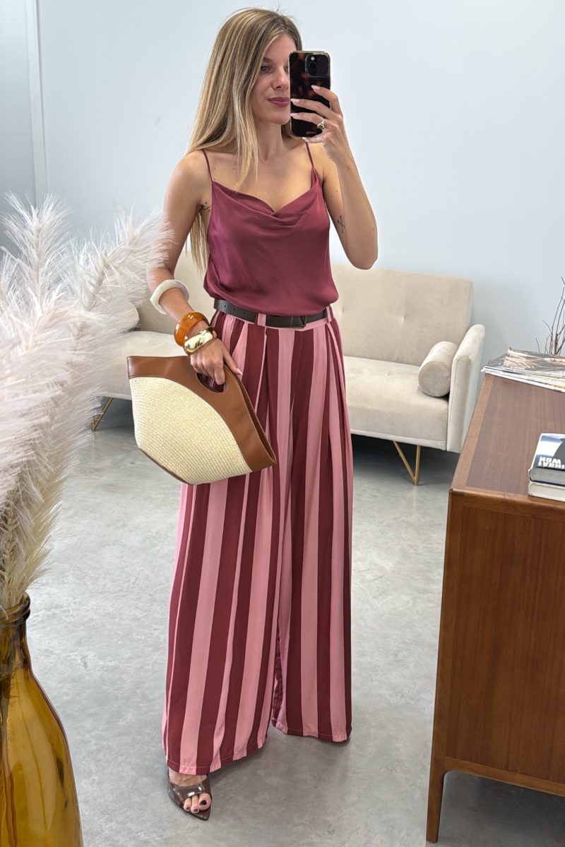 Top Satinado Frambuesa