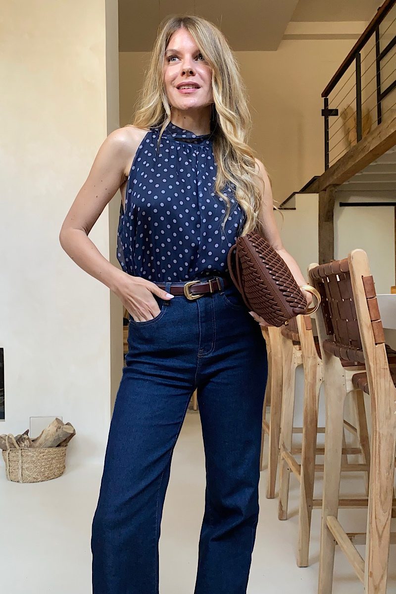 Blusa Marino Lunares