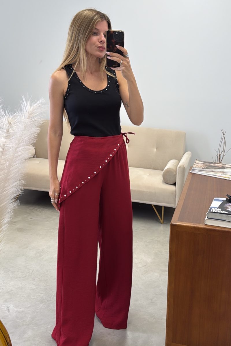 Pantalon Burdeos Bandana