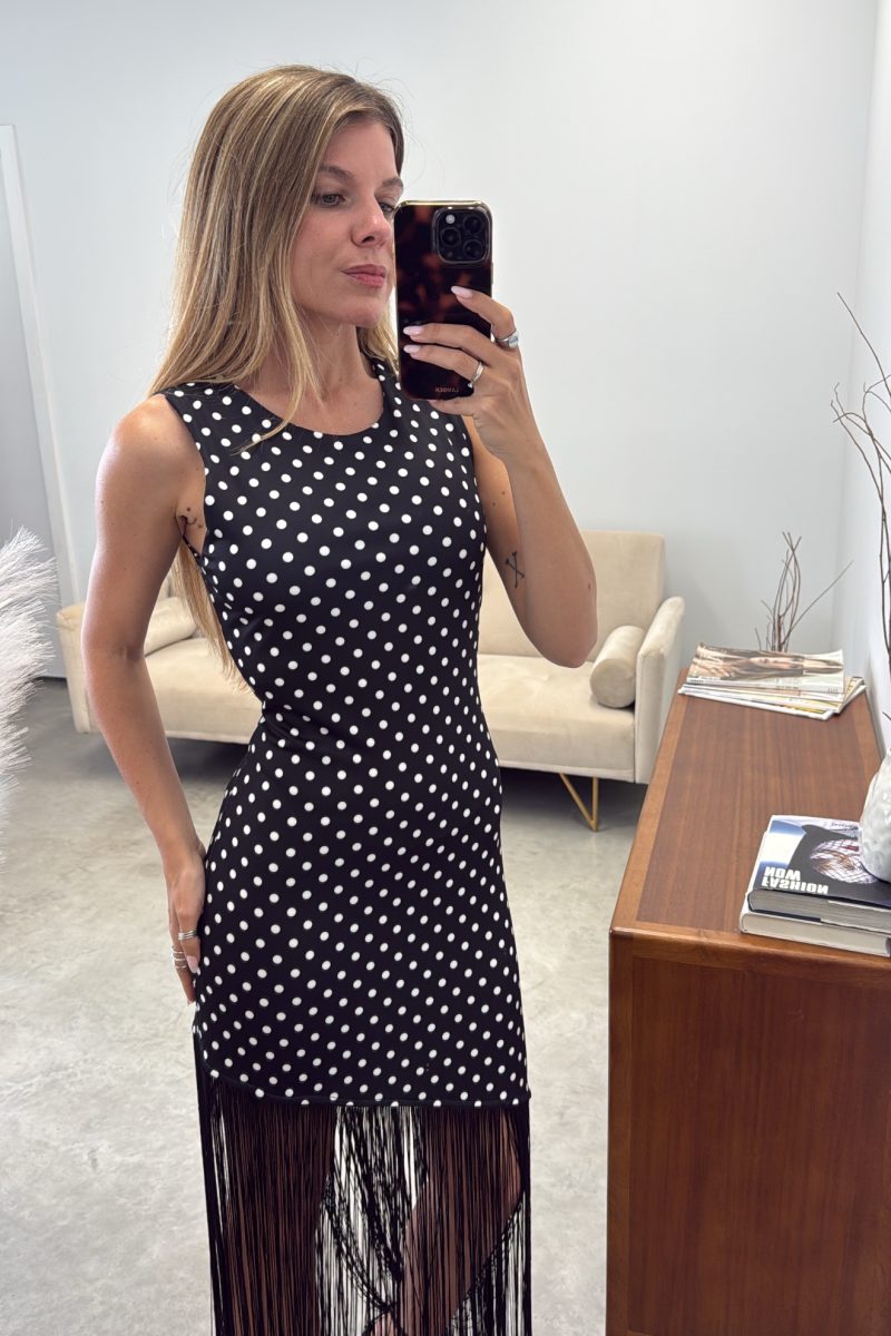 Vestido Lunares Flecos