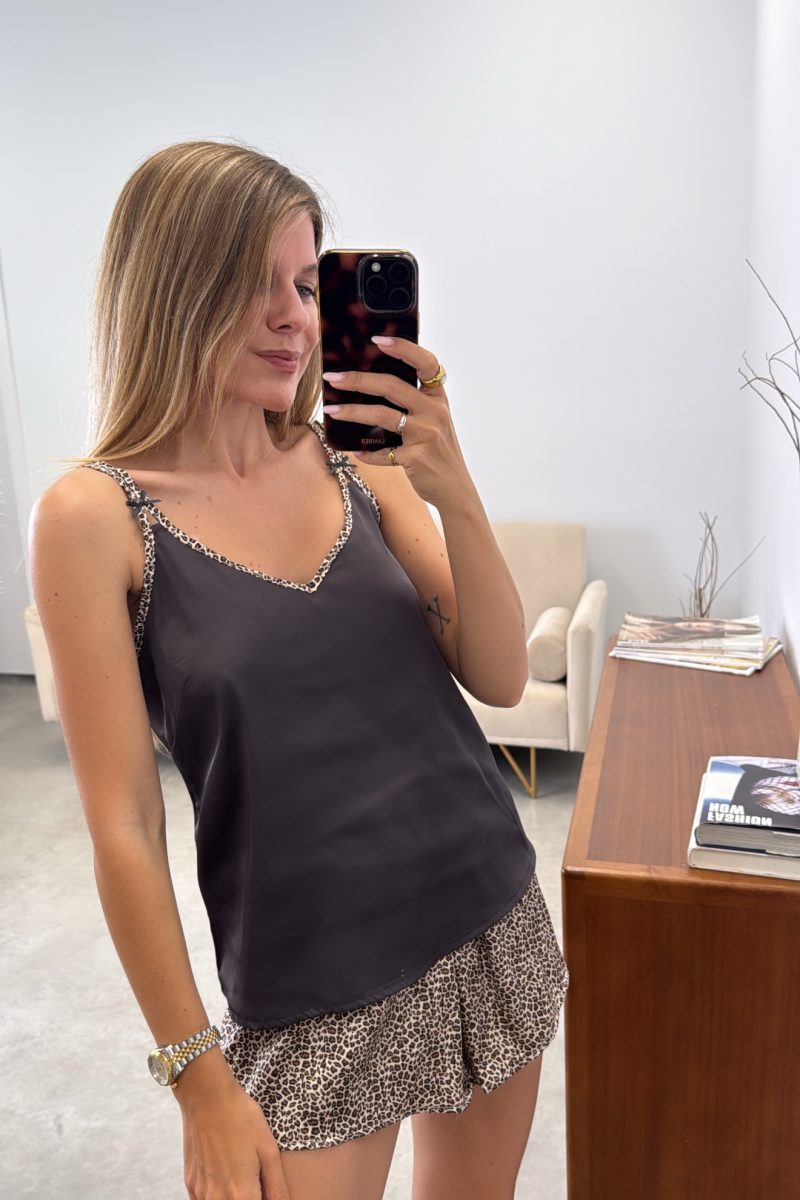 Pijama Marron Animal Print