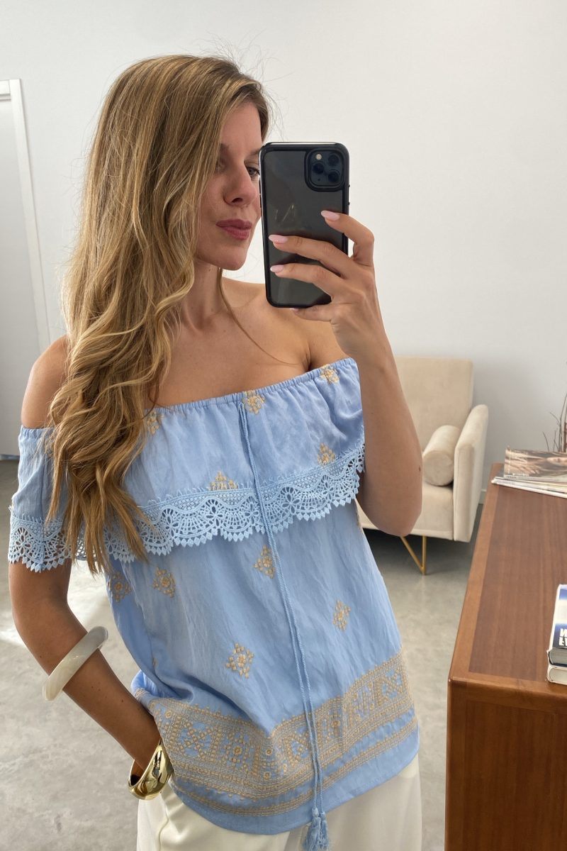 Blusa Celeste Cancun