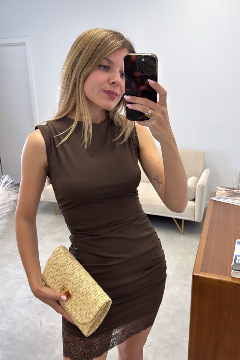 Vestido Marron Lencero
