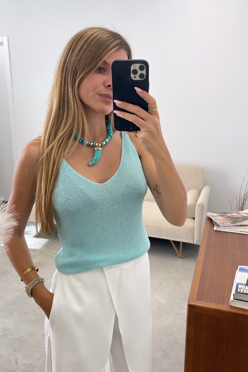 Top Turquesa Lux