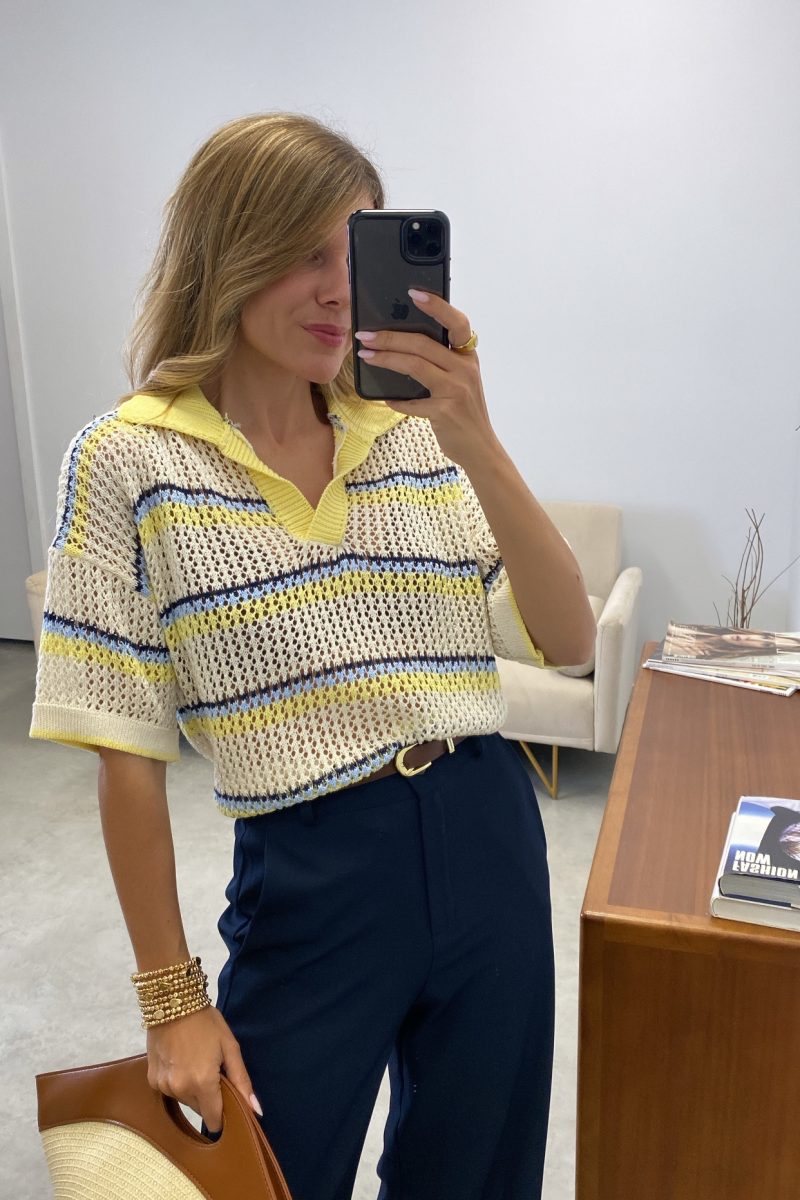 Polo Amarillo Crochet Dunia