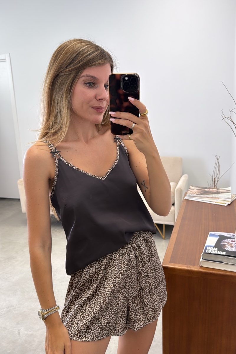 Pijama Marron Animal Print