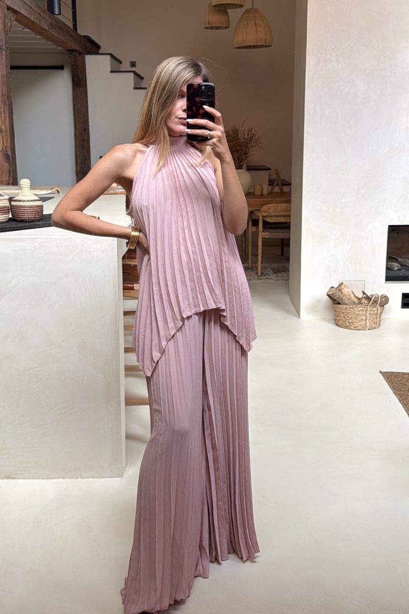 Conjunto Rosa Plisado