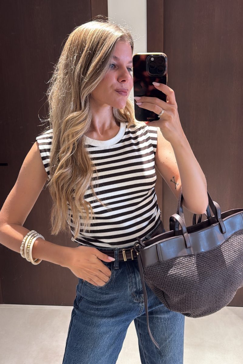 Camiseta Stripes Marron