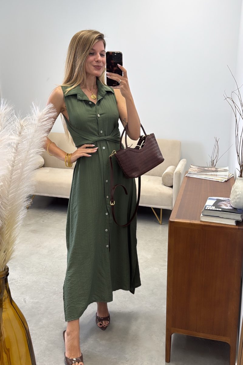 Vestido Kaki Camisero