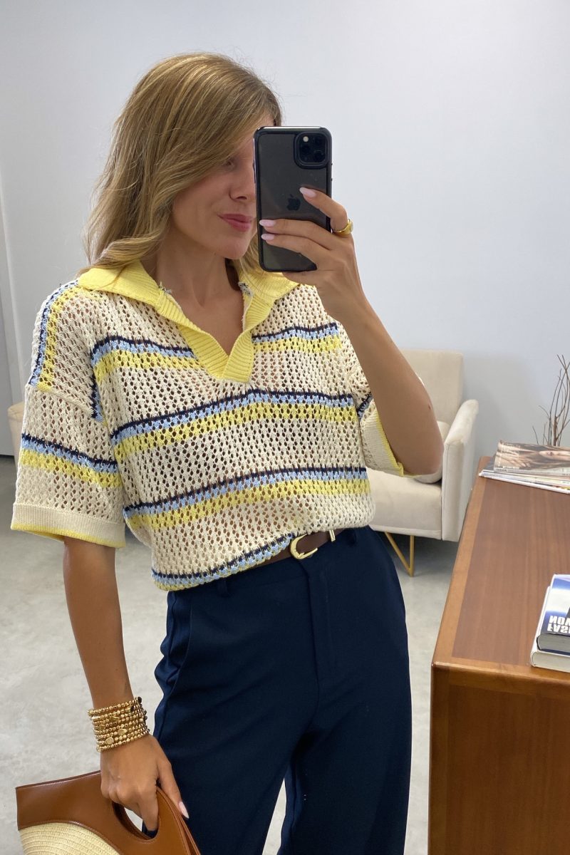 Polo Amarillo Crochet Dunia