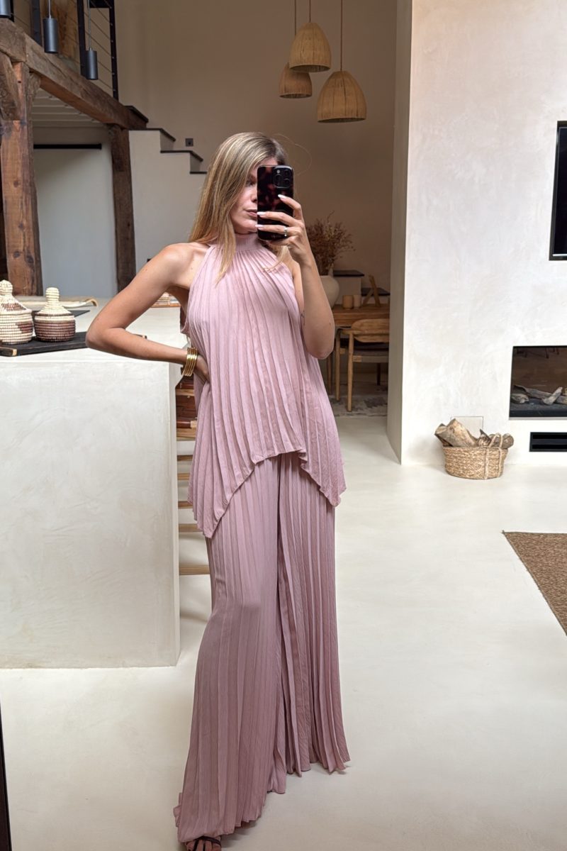 Conjunto Rosa Plisado