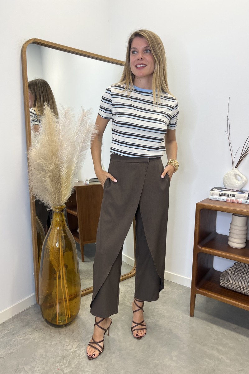 Camiseta Celeste Rayas