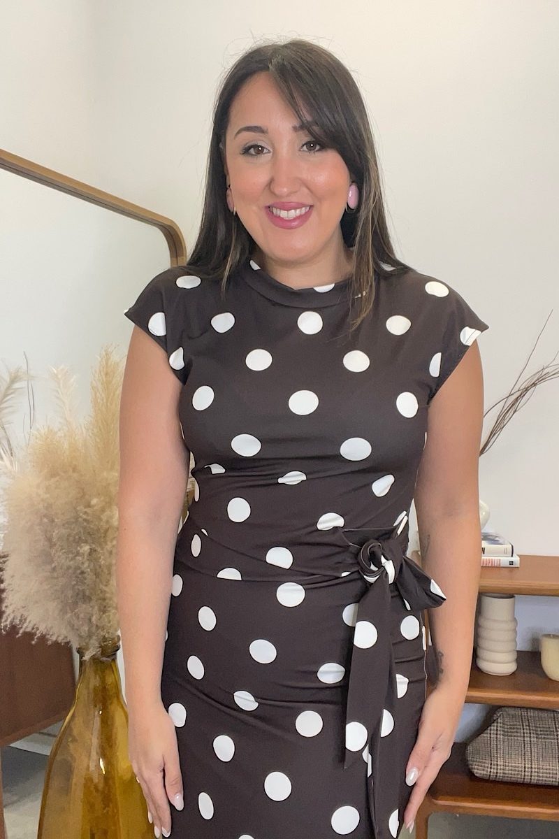 Vestido Chocolate Lunares