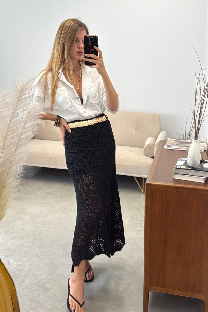 Falda Negra Crochet