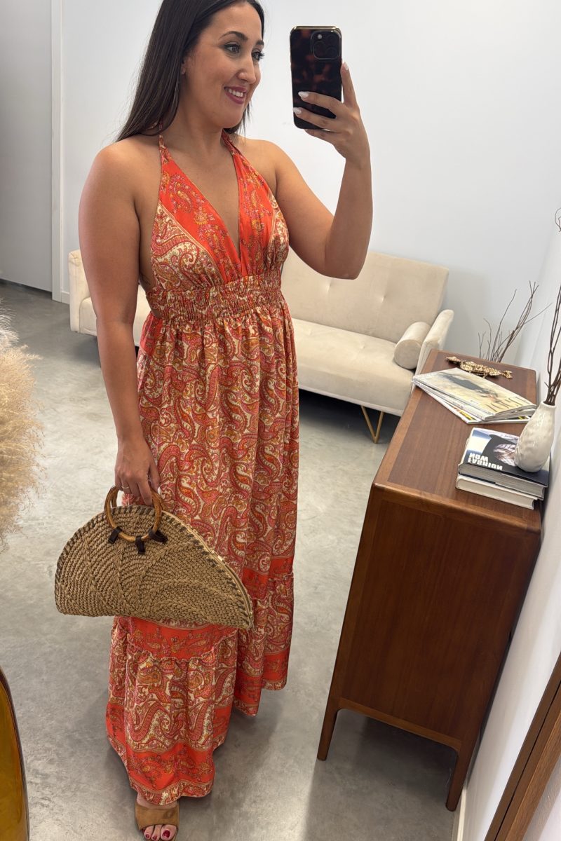 Vestido Naranja Seda