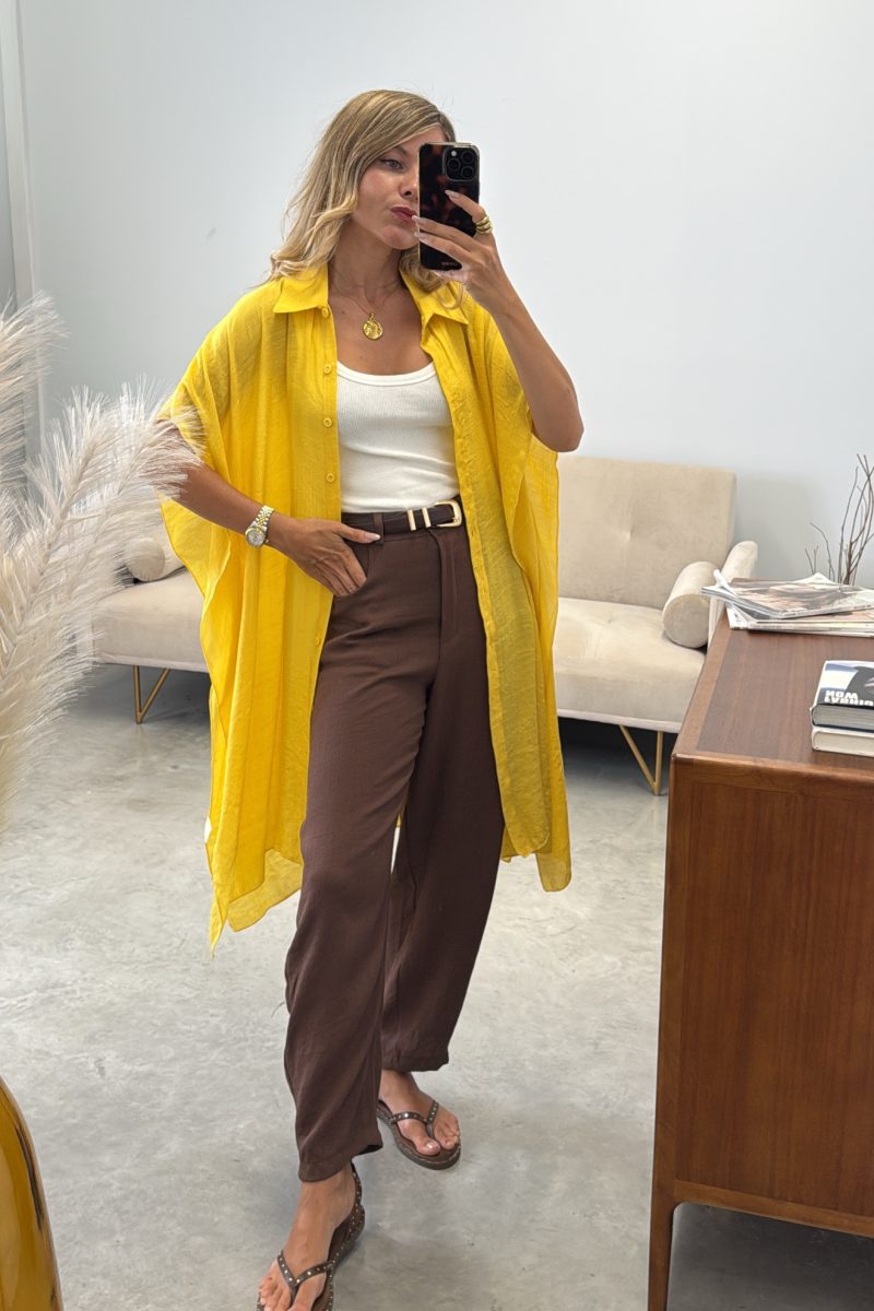 Camisa Mostaza Midi