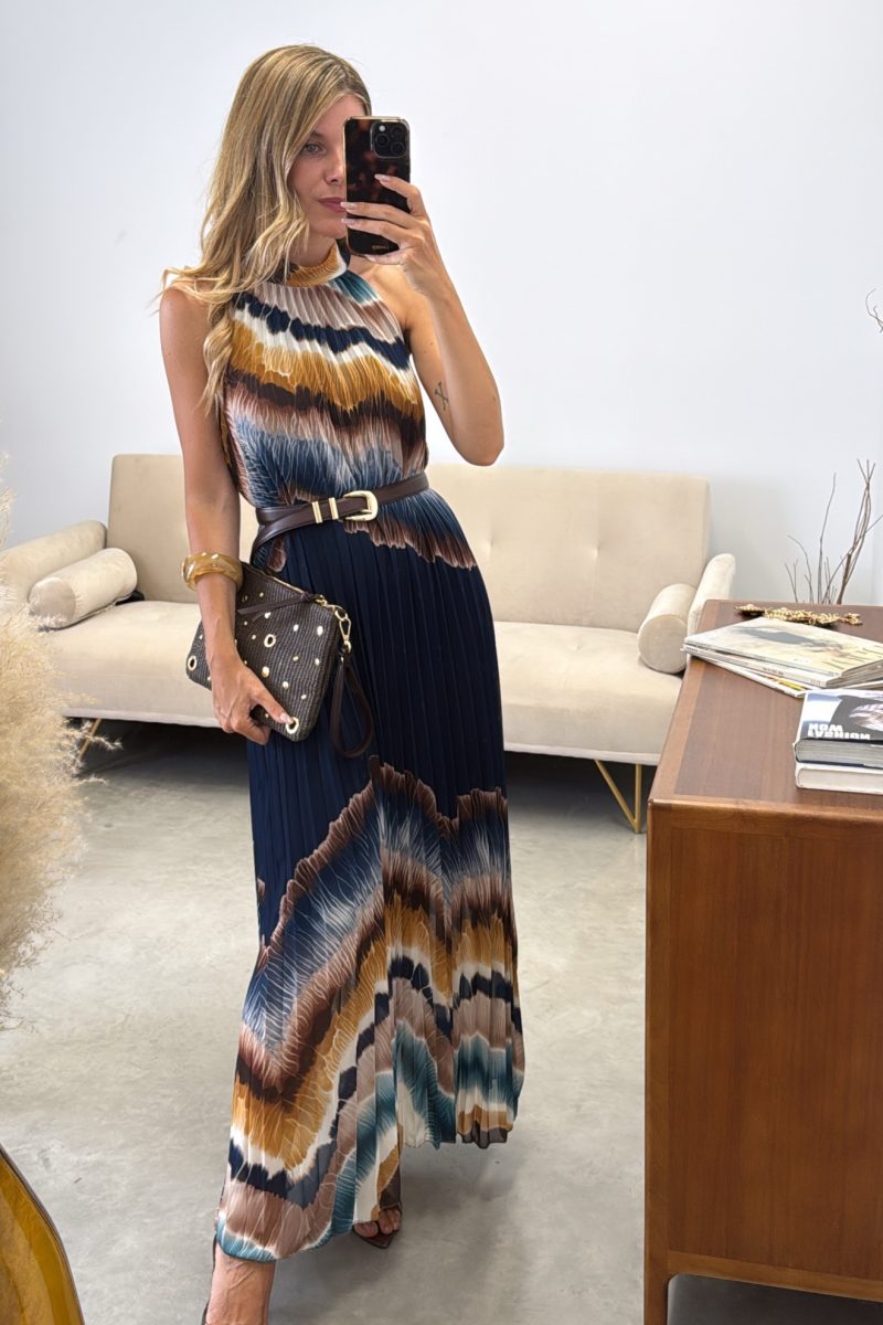 Vestido Marino Plisado