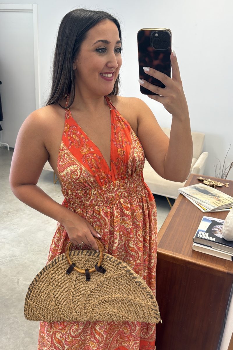 Vestido Naranja Seda