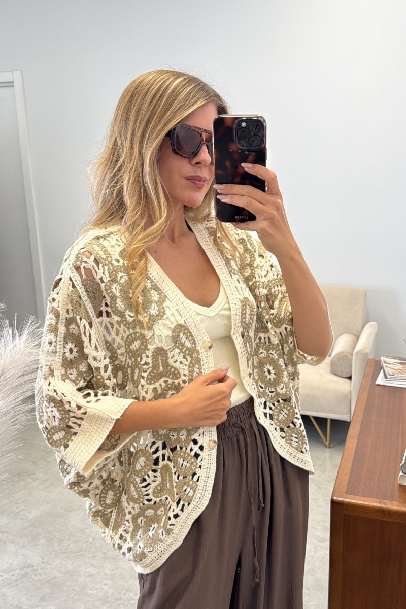 Chaqueta Beige  Crochet