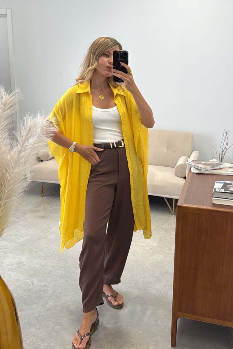 Camisa Mostaza Midi