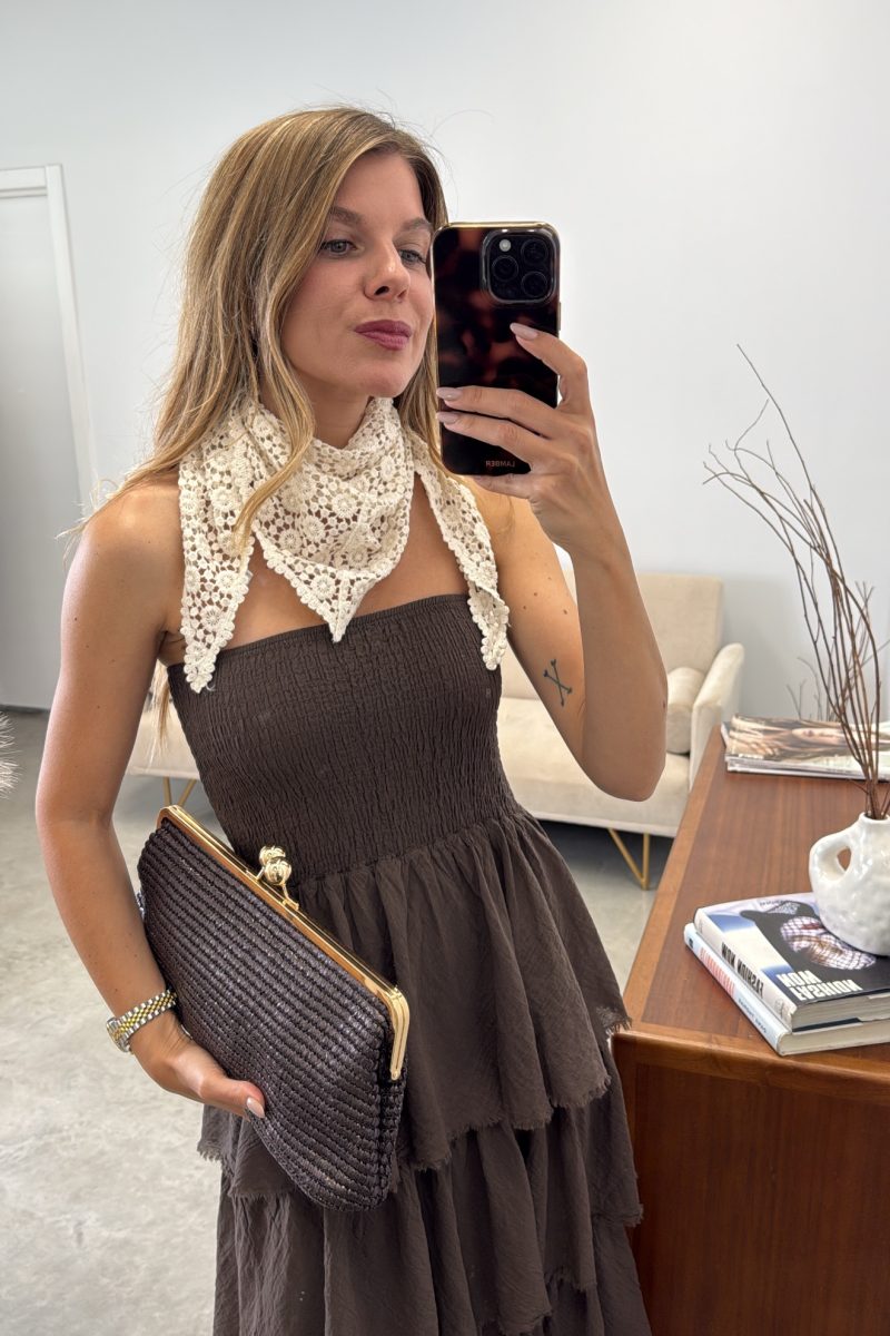 Vestido Volantes Marron