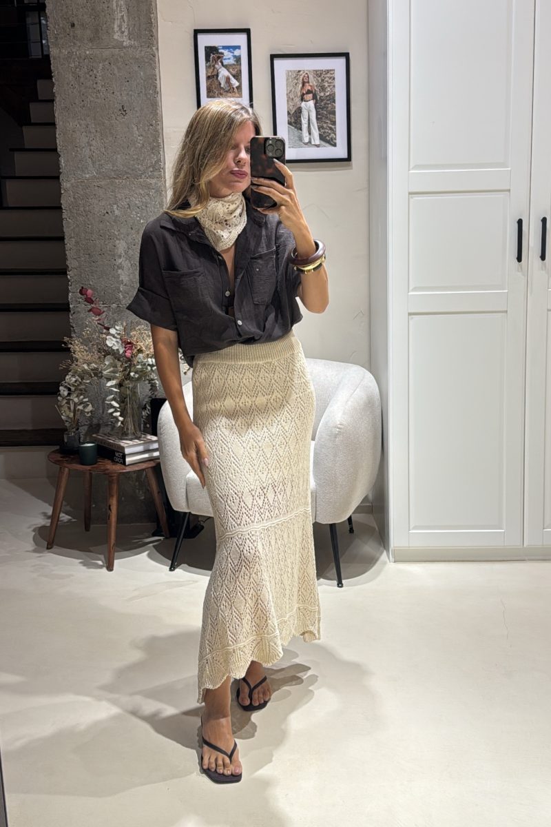 Falda Beige Crochet
