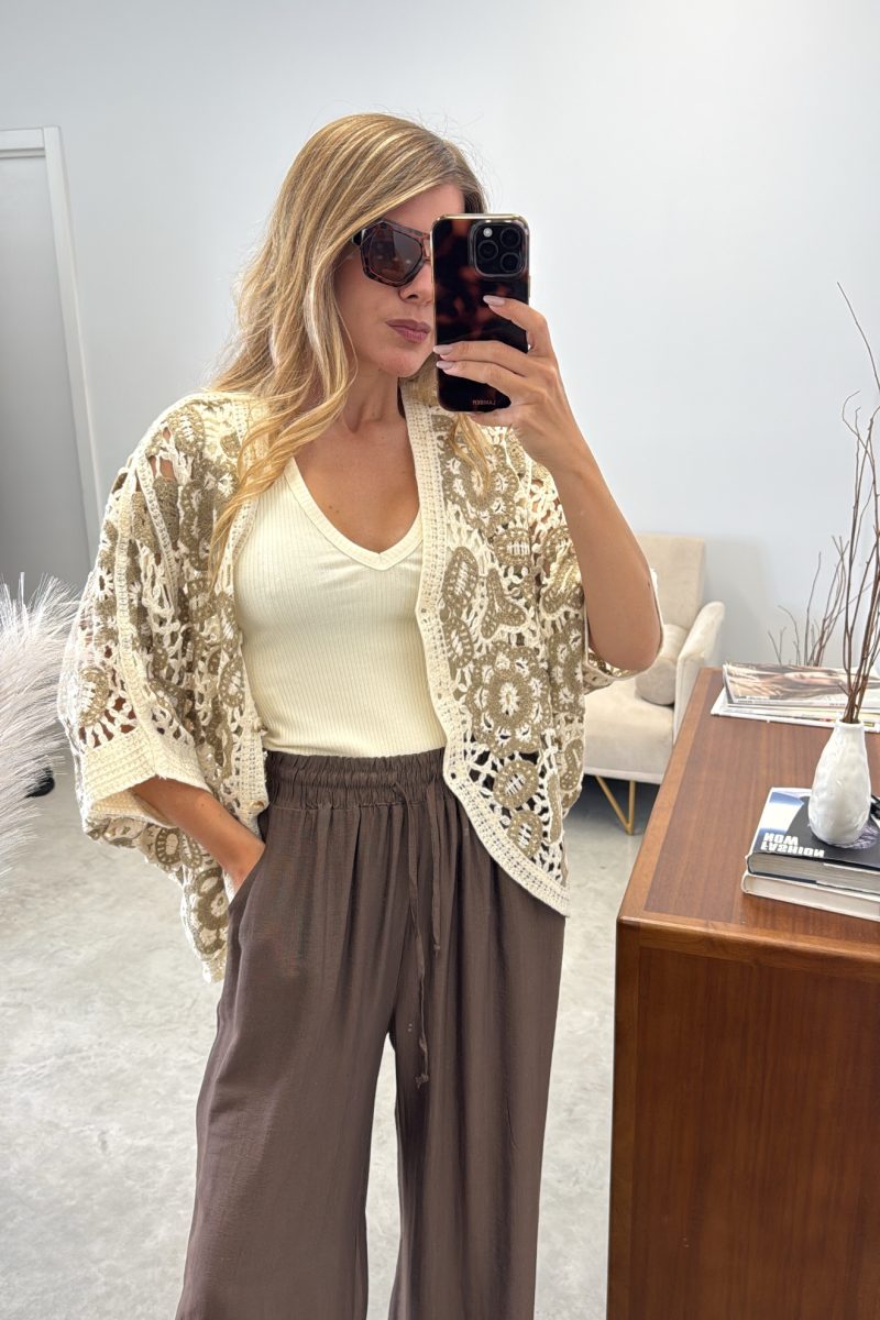 Chaqueta Beige  Crochet