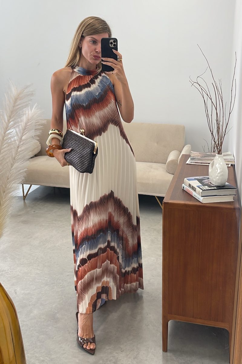 Vestido Teja Plisado