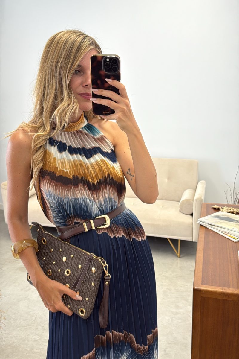 Vestido Marino Plisado