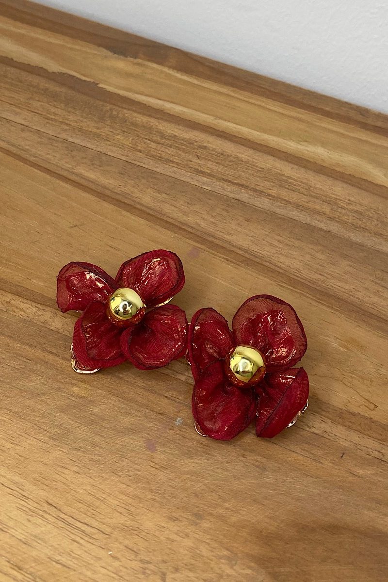 Pendientes Burgundy Flower