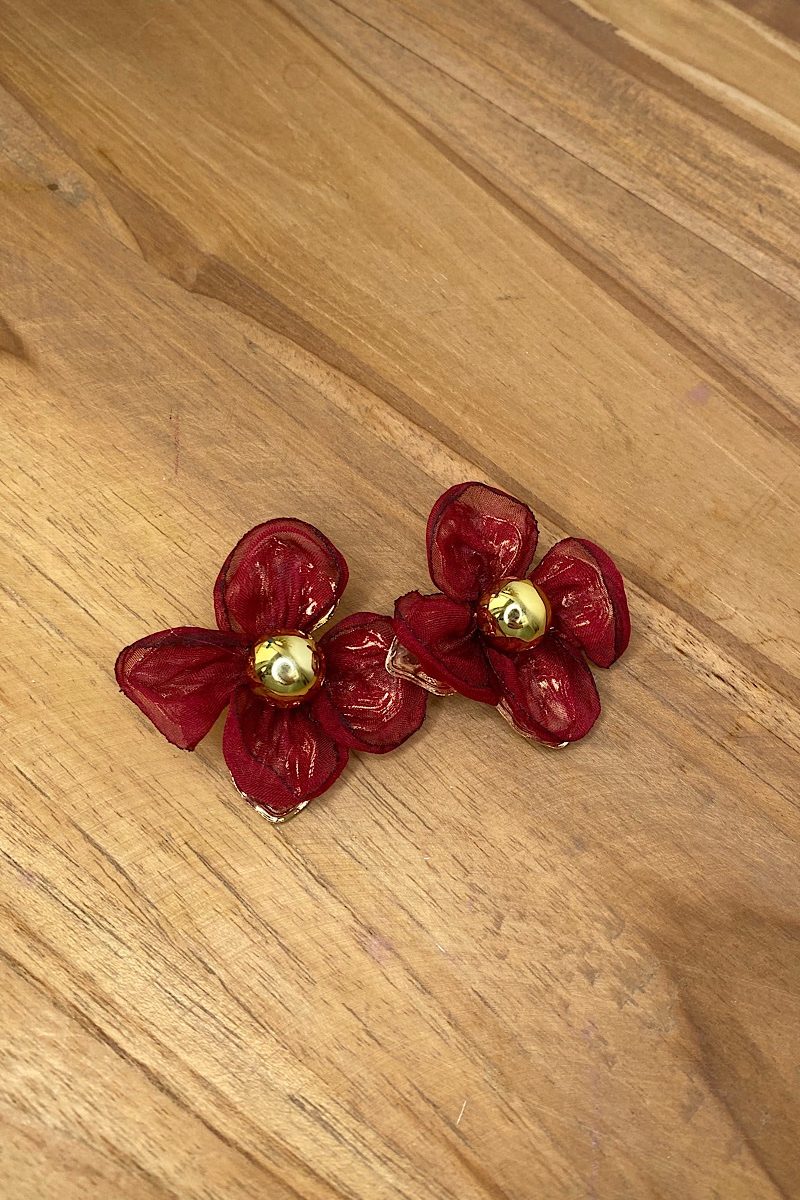 Pendientes Burgundy Flower